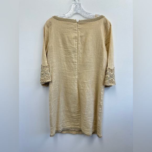 Anthropologie ECI New York 100% Linen Soutache Embroidered Shift Dress Size 2 - Picture 11 of 12
